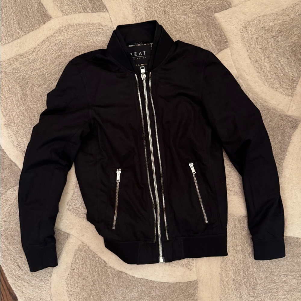 Zara Black Bomber Jacket